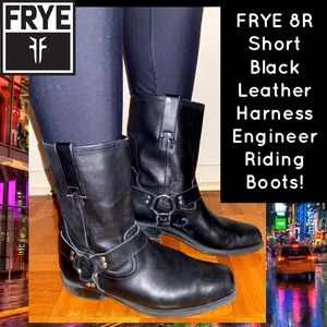 FRYE 8R Black Leather Harness Engineer Boots!
